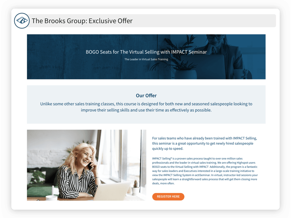 IMPACT Selling with The Brooks Group Highspot Marketplace
